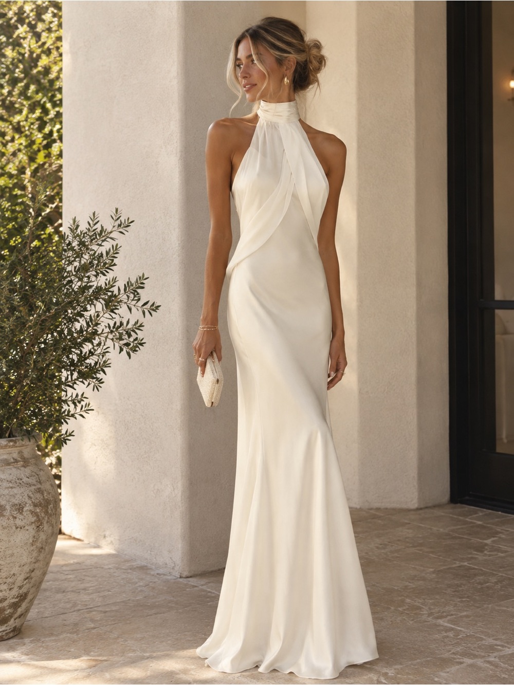 REFORMATION Dorcas Silk Dress in Almond 4